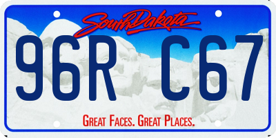 SD license plate 96RC67