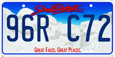 SD license plate 96RC72