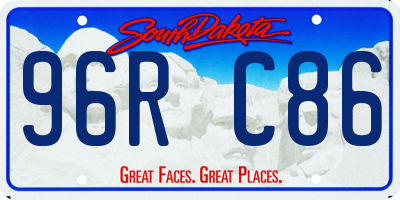 SD license plate 96RC86