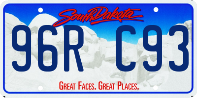SD license plate 96RC93
