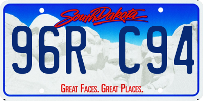 SD license plate 96RC94