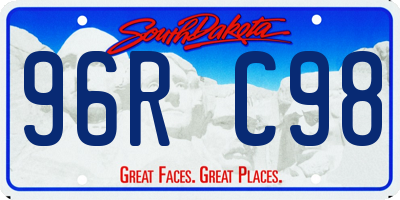 SD license plate 96RC98