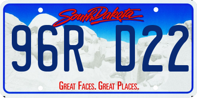 SD license plate 96RD22