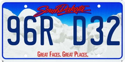 SD license plate 96RD32