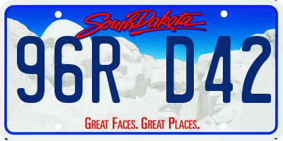 SD license plate 96RD42