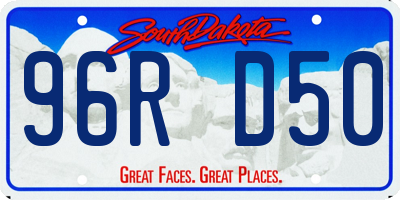 SD license plate 96RD50