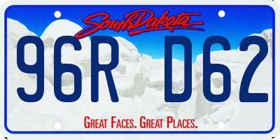 SD license plate 96RD62