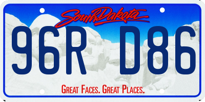 SD license plate 96RD86