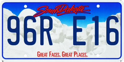 SD license plate 96RE16