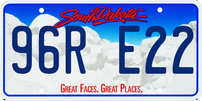 SD license plate 96RE22