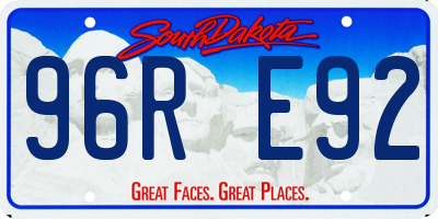 SD license plate 96RE92