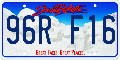 SD license plate 96RF16