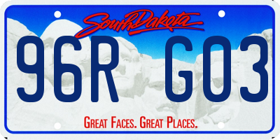 SD license plate 96RG03