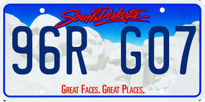 SD license plate 96RG07