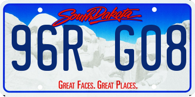 SD license plate 96RG08