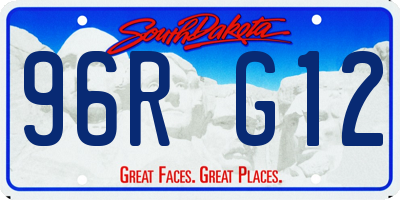 SD license plate 96RG12