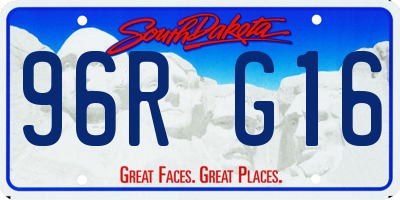 SD license plate 96RG16