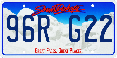 SD license plate 96RG22