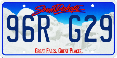 SD license plate 96RG29