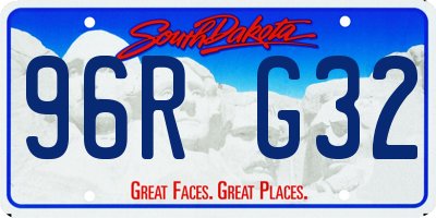 SD license plate 96RG32