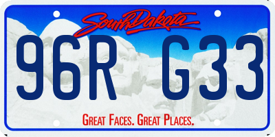 SD license plate 96RG33