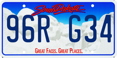 SD license plate 96RG34