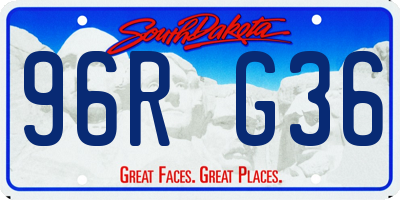 SD license plate 96RG36