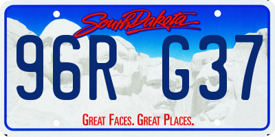 SD license plate 96RG37