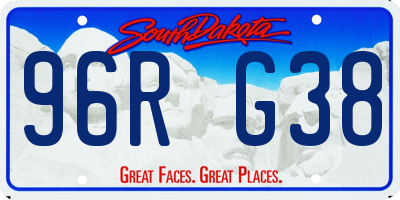 SD license plate 96RG38