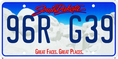 SD license plate 96RG39