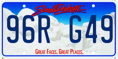 SD license plate 96RG49