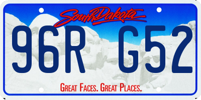 SD license plate 96RG52
