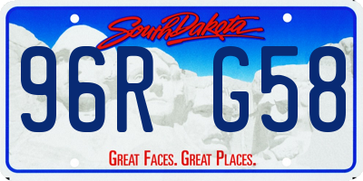 SD license plate 96RG58