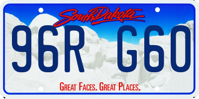 SD license plate 96RG60