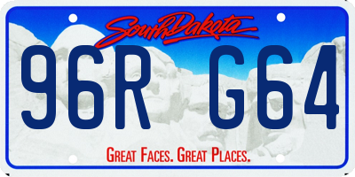 SD license plate 96RG64