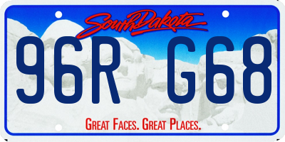 SD license plate 96RG68