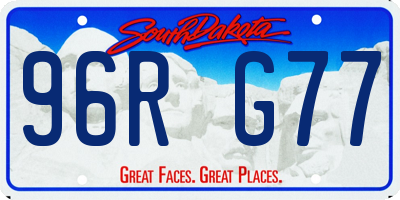 SD license plate 96RG77
