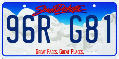 SD license plate 96RG81