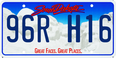 SD license plate 96RH16
