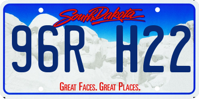 SD license plate 96RH22