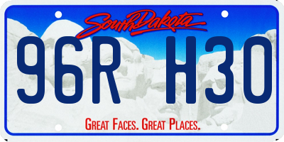 SD license plate 96RH30