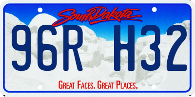 SD license plate 96RH32