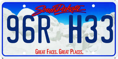 SD license plate 96RH33