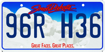 SD license plate 96RH36