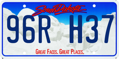 SD license plate 96RH37