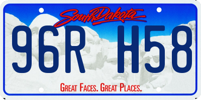 SD license plate 96RH58