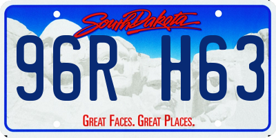 SD license plate 96RH63
