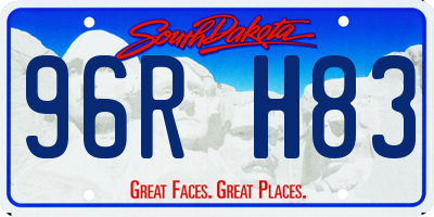 SD license plate 96RH83