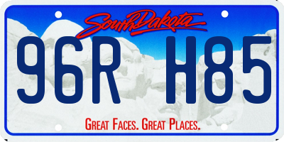 SD license plate 96RH85