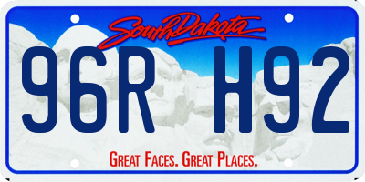 SD license plate 96RH92